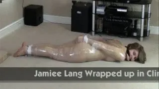 Jamiee Lang Wrapped up in Cling Film