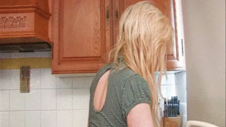 UKU Jessica H in her kitchen unaware we are peeping up at her panties