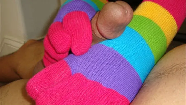 Rainbow Toes Sockjob!!