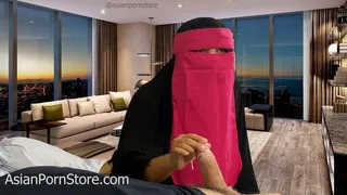 *Asian Porn Store* Fit Asian Slut pink muslim-headscarf mouth shot blow job-version3