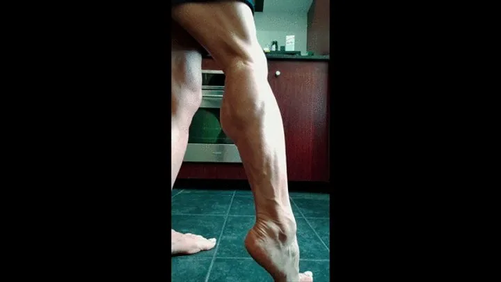 Muscular Calves Down Under Muscle Worship and Reach Challenge