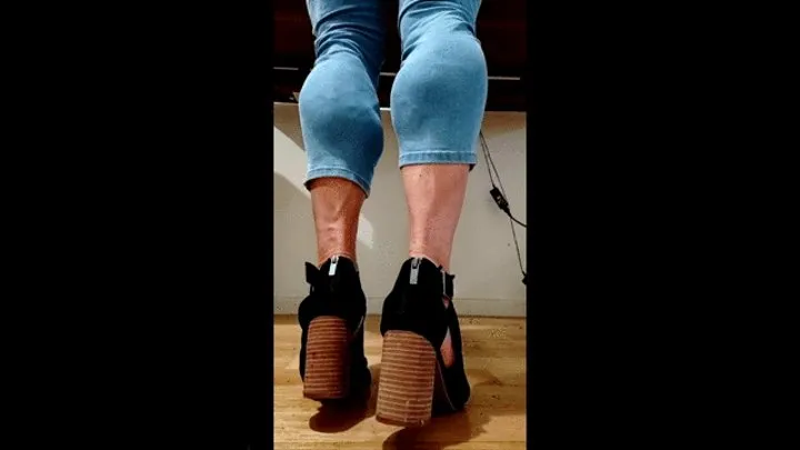 Down Under Jeans and Wedged High Heels Flex