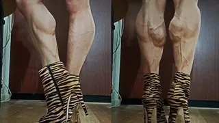 Tiger Boots Standing Muscle Worship Flex Boots