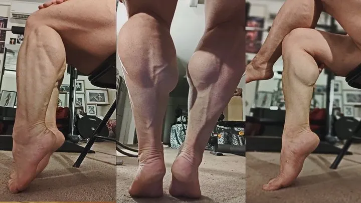 Barefoot Seated Leg Crossing and Muscle Worship