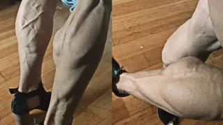 POV Full Muscular Legs Flex High Heels