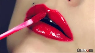 Glossy Red Lipstick Fetish