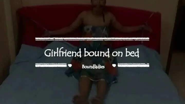 Girlfriend bound on bed