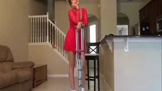 TIED/CRUTCHES--BECKYLESABRE IS DARED BY HER FRIENDS TO GO OUT WITH HER LEGS TIED AFTER SHE CLAIMS SHE CAN DO ANYTHING IN HEELS!!