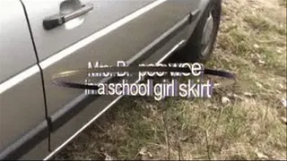 Pee wee in a school girl skirt