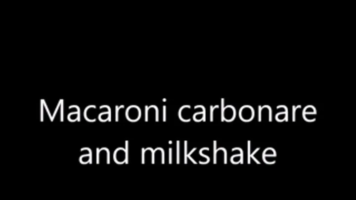 Macaroni carbonare and milkshake