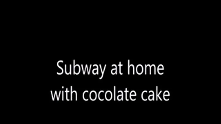 Large subway at home with chocolate cake