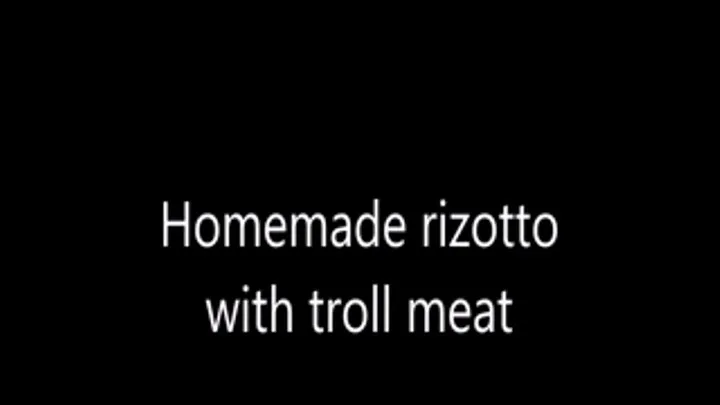 Homemade rizotto with troll meat