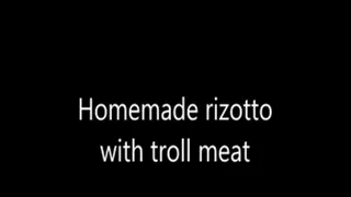 Homemade rizotto with troll meat