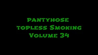 Petite Asian Goddess in green pantyhose wants you to worship her as she smokes topless volume 34