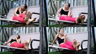 Fit Asian smoking in the backyard swing bare foot volume 41 Non Nude