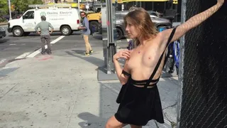 Topless In Public On A Busy Street!