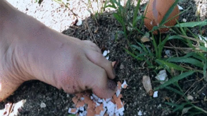 Dirty Feet Crushing Egg Shells