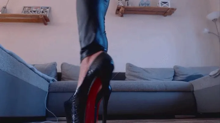 Sexy legs wrapped in a Sexy Legging and Extreme high Heels