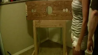 Spanked In Pillory For Messy Diaper
