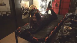 Hogtied in Latex on the Bondage Bed