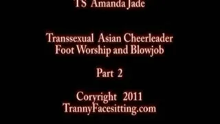 TS Amanda Jade - Tranny Cheerleader Foot Worship (Part 2 of 5)