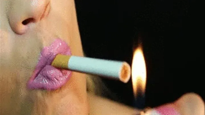 Super Close Up Chain Smoking