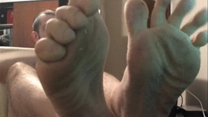 Rubbing Lotion All Over The Soles of My Huge Feet ( .)