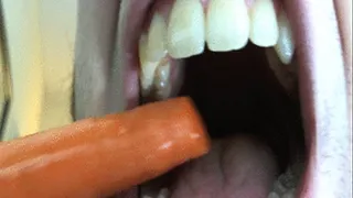 Giant Mouth Fetish Clip - Biting, Chomping, Eating Carrots