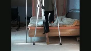 Amputee Pretender on Crutches and Wheelchair
