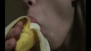 Matty eats a banana