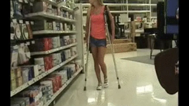 Novelly shopping on crutches