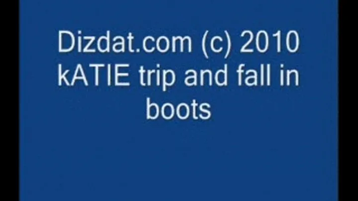 Katie trips and falls in boots