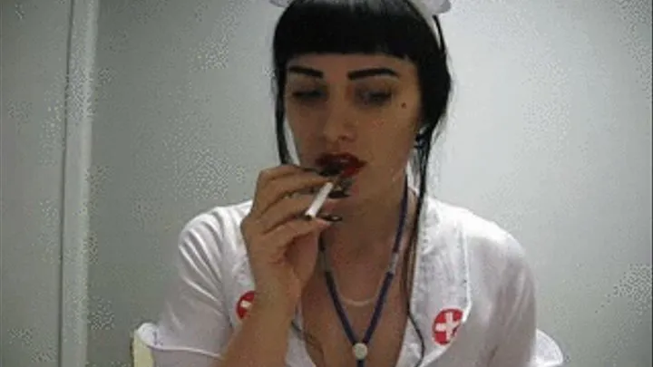 nurse smoking, latex & giant syringe