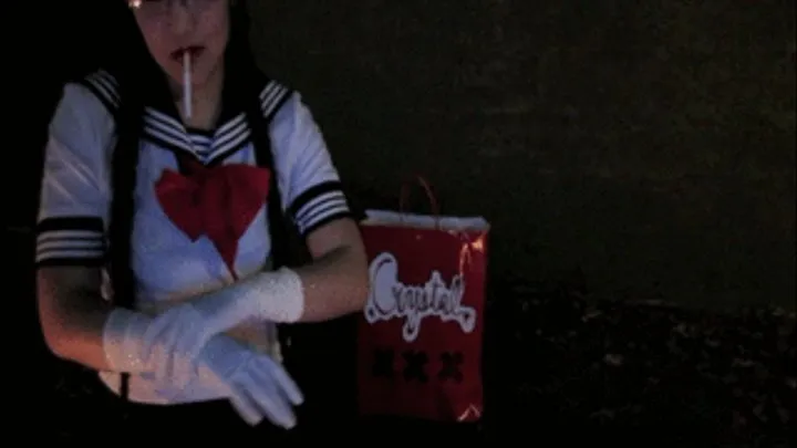 Two Gloved Schoolgirls Smoking