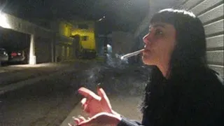 smoking in the alley