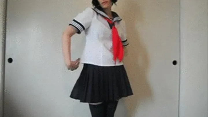 schoolgirl panty tease