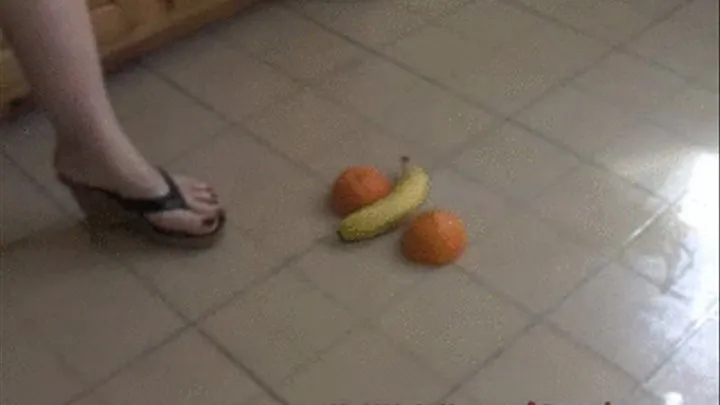 Crushing Junior's Cock and Balls (oranges and bananas fruit crush)