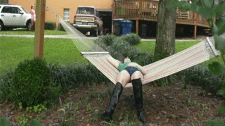 Madalynn Raye & Paige Erin Turner Lying on the Hammock While Being Stalked