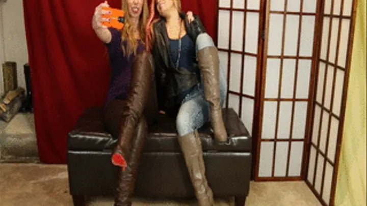 Anabelle Pync & Cassandra Laine Taking Boot Fetish Selfies