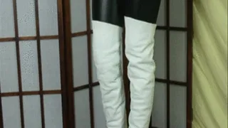 Vivian Ireene Pierce Sexy Black & White Boots N Leather Tease