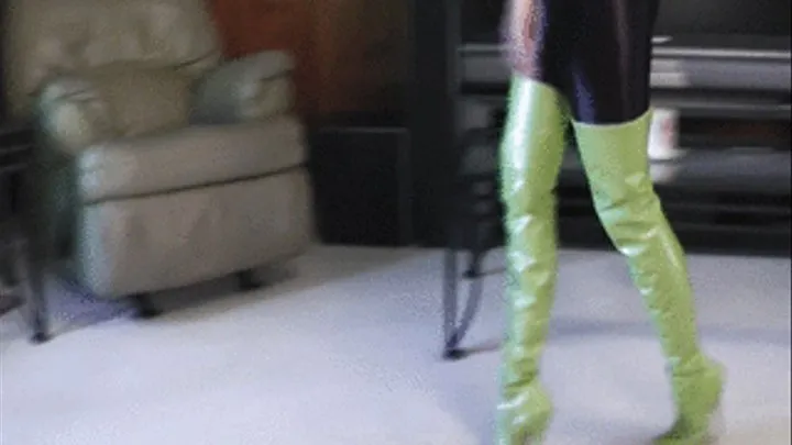 Vivian Ireene Pierce 3 Thigh High Boots & Spandex Tease