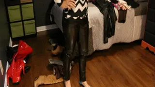 Riley Leather Pants Outfit But Can't Decide on Which Boots to Wear