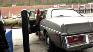 Vivian Ireene Pierce Getting Gas for the Dodge in Tan Boots