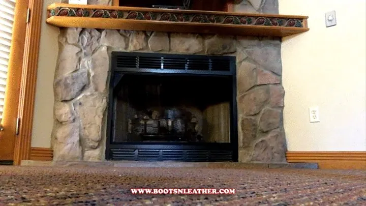 Brooke Vintage Thigh High Boots On Vacation Lounging by the Fireplace