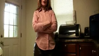 Scarlet's New Brown Leather Jeans
