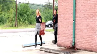 Britney Bordeaux & Cassandra Still Stranded at Work in Thigh High Boots