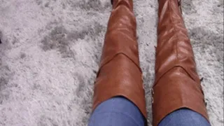 Natalie Knight Tries on Flat Over the Knee Riding Boots (Self-filmed)