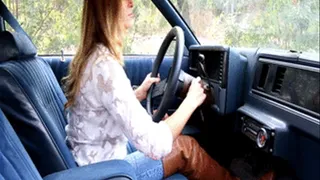 Vassanta Waiting in the Monte Carlo in Brown Thigh High Cowgirl Boots