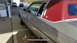 Jane Domino Changing into Orange Thigh High Boots & Gassing Up the Caddy