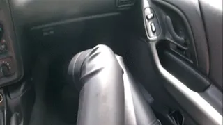 Cassandra Black Crotch High Boots & Leather Pants Riding in the Car - Self-Filmed